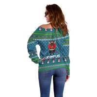 Merry Krampus Christmas Off Shoulder Sweater Xmas Holiday Patterns - Wonder Print Shop