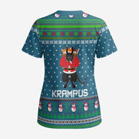 Merry Krampus Christmas Scrub Top Xmas Holiday Patterns - Wonder Print Shop