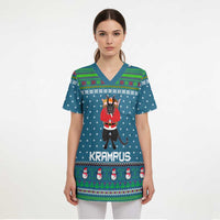 Merry Krampus Christmas Scrub Top Xmas Holiday Patterns - Wonder Print Shop