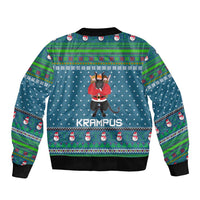 Merry Krampus Christmas Sleeve Zip Bomber Jacket Xmas Holiday Patterns - Wonder Print Shop