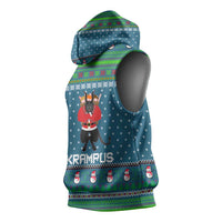 Merry Krampus Christmas Sleeveless Hoodie Xmas Holiday Patterns - Wonder Print Shop