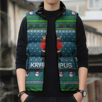 Merry Krampus Christmas Sleeveless Puffer Jacket Xmas Holiday Patterns - Wonder Print Shop