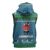 Merry Krampus Christmas Sleeveless Zip Hoodie Xmas Holiday Patterns - Wonder Print Shop