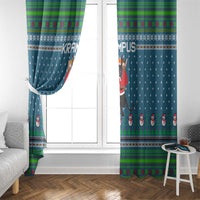 Merry Krampus Christmas Window Curtain Xmas Holiday Patterns - Wonder Print Shop