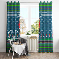 Merry Krampus Christmas Window Curtain Xmas Holiday Patterns - Wonder Print Shop
