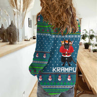 Merry Krampus Christmas Women Casual Shirt Xmas Holiday Patterns - Wonder Print Shop
