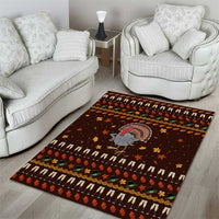 Turkey And WIne Christmas Area Rug Xmas Holiday Patterns - Wonder Print Shop