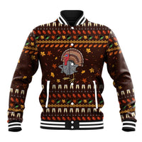 Turkey And WIne Christmas Baseball Jacket Xmas Holiday Patterns - Wonder Print Shop