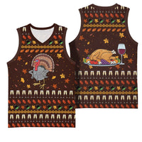 Turkey And WIne Christmas Basketball Jersey Xmas Holiday Patterns - Wonder Print Shop