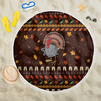 Turkey And WIne Christmas Beach Blanket Xmas Holiday Patterns - Wonder Print Shop