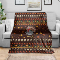 Turkey And WIne Christmas Blanket Xmas Holiday Patterns - undefined