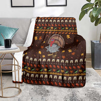 Turkey And WIne Christmas Blanket Xmas Holiday Patterns - undefined