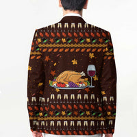Turkey And WIne Christmas Blazer Xmas Holiday Patterns - Wonder Print Shop