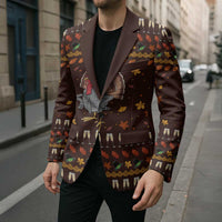 Turkey And WIne Christmas Blazer Xmas Holiday Patterns - Wonder Print Shop