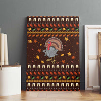 Turkey And WIne Christmas Canvas Wall Art Xmas Holiday Patterns - Wonder Print Shop