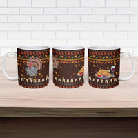 Turkey And WIne Christmas Ceramic Mug Xmas Holiday Patterns - Wonder Print Shop