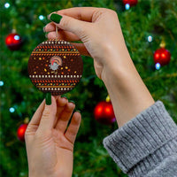 Turkey And WIne Christmas Ceramic Ornament Xmas Holiday Patterns - Wonder Print Shop