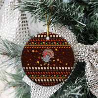 Turkey And WIne Christmas Ceramic Ornament Xmas Holiday Patterns - Wonder Print Shop