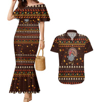 Turkey And WIne Christmas Couples Matching Mermaid Dress and Hawaiian Shirt Xmas Holiday Patterns - Wonder Print Shop