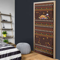 Turkey And WIne Christmas Door Cover Xmas Holiday Patterns - Wonder Print Shop