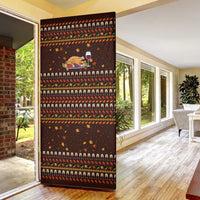 Turkey And WIne Christmas Door Cover Xmas Holiday Patterns - Wonder Print Shop