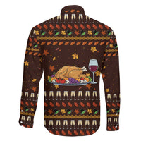 Turkey And WIne Christmas Family Matching Off Shoulder Maxi Dress and Hawaiian Shirt Xmas Holiday Patterns - Wonder Print Shop