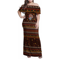Turkey And WIne Christmas Family Matching Off Shoulder Maxi Dress and Hawaiian Shirt Xmas Holiday Patterns - Wonder Print Shop