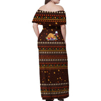 Turkey And WIne Christmas Family Matching Off Shoulder Maxi Dress and Hawaiian Shirt Xmas Holiday Patterns - Wonder Print Shop