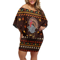 Turkey And WIne Christmas Family Matching Off Shoulder Short Dress and Hawaiian Shirt Xmas Holiday Patterns - Wonder Print Shop