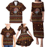 Turkey And WIne Christmas Family Matching Puletasi and Hawaiian Shirt Xmas Holiday Patterns - Wonder Print Shop