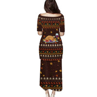 Turkey And WIne Christmas Family Matching Puletasi and Hawaiian Shirt Xmas Holiday Patterns - Wonder Print Shop