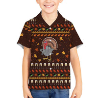 Turkey And WIne Christmas Family Matching Short Sleeve Bodycon Dress and Hawaiian Shirt Xmas Holiday Patterns - Wonder Print Shop