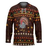 Turkey And WIne Christmas Hockey Jersey Xmas Holiday Patterns - Wonder Print Shop