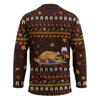 Turkey And WIne Christmas Hockey Jersey Xmas Holiday Patterns - Wonder Print Shop