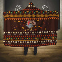 Turkey And WIne Christmas Hooded Blanket Xmas Holiday Patterns - Wonder Print Shop