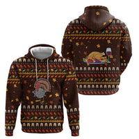 Turkey And WIne Christmas Hoodie Xmas Holiday Patterns - Wonder Print Shop