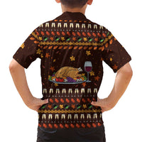 Turkey And WIne Christmas Kid Hawaiian Shirt Xmas Holiday Patterns - Wonder Print Shop