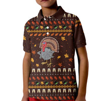Turkey And WIne Christmas Kid Polo Shirt Xmas Holiday Patterns - Wonder Print Shop