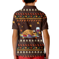 Turkey And WIne Christmas Kid Polo Shirt Xmas Holiday Patterns - Wonder Print Shop