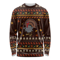 Turkey And WIne Christmas Long Sleeve Shirt Xmas Holiday Patterns - Wonder Print Shop