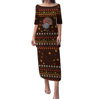 Turkey And WIne Christmas Puletasi Xmas Holiday Patterns - Wonder Print Shop