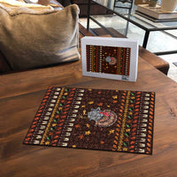 Turkey And WIne Christmas Puzzle Xmas Holiday Patterns - Wonder Print Shop
