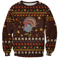Turkey And WIne Christmas Sweatshirt Xmas Holiday Patterns - Wonder Print Shop