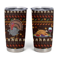 Turkey And WIne Christmas Tumbler Cup Xmas Holiday Patterns - Wonder Print Shop