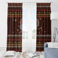 Turkey And WIne Christmas Window Curtain Xmas Holiday Patterns - Wonder Print Shop