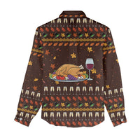 Turkey And WIne Christmas Women Casual Shirt Xmas Holiday Patterns - Wonder Print Shop