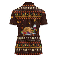 Turkey And WIne Christmas Women Polo Shirt Xmas Holiday Patterns - Wonder Print Shop