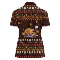Turkey And WIne Christmas Women Polo Shirt Xmas Holiday Patterns - Wonder Print Shop