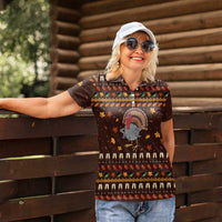 Turkey And WIne Christmas Women Polo Shirt Xmas Holiday Patterns - Wonder Print Shop