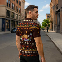 Turkey And WIne Christmas Zipper Polo Shirt Xmas Holiday Patterns - Wonder Print Shop